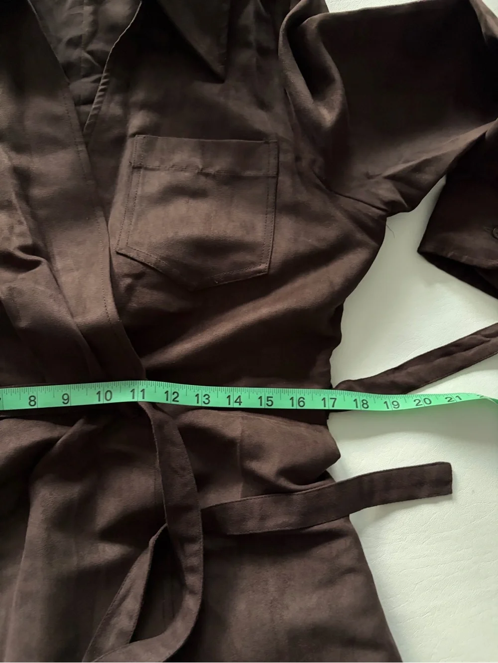 Banana Republic Factory Faux Suede Wrap Dress Sz 12 Modern Clean Classic Office - Picture 6 of 11